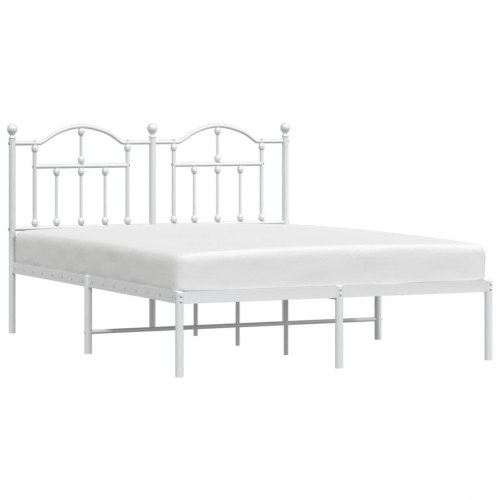 Sengeramme med sengegavl 140 x 200 cm metal - hvid