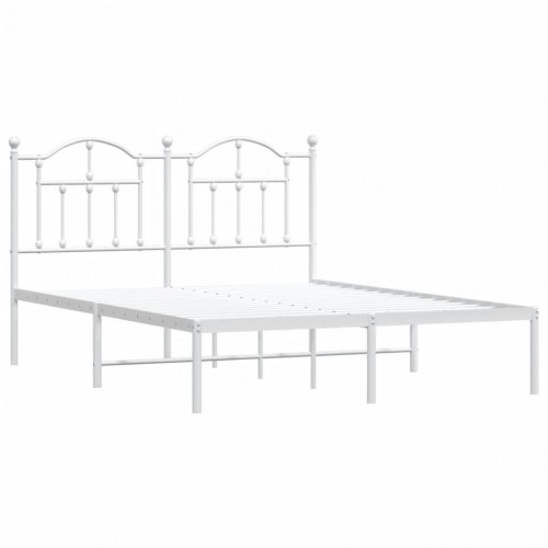 Sengeramme med sengegavl 140 x 200 cm metal - hvid