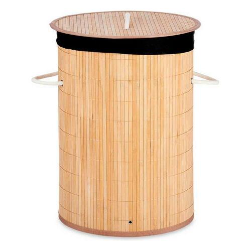 Vasketøjskurv Natur Sort Metal Bambus 48 L Træ MDF (4 enheder)