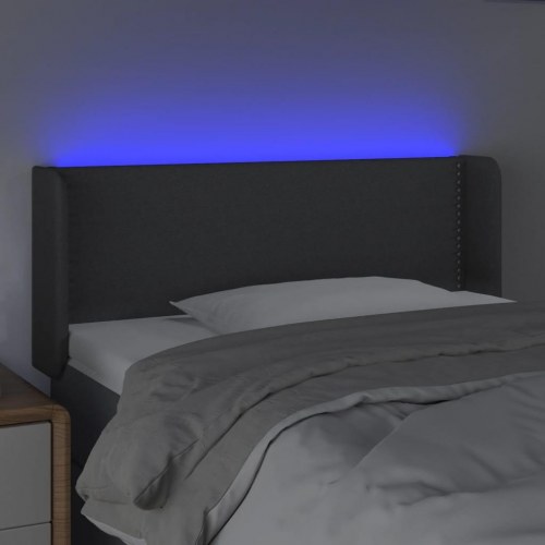 Sengegavl med LED-lys 93 x 16 x 78/88 cm - mørkegrå