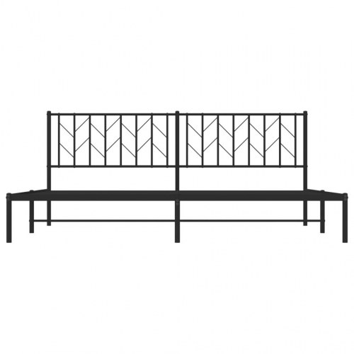 Sengeramme med sengegavl 200×200 cm - metal, sort