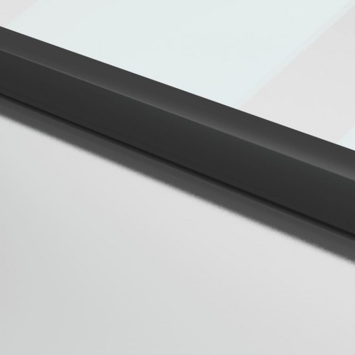 Dør 93x201,5 cm hærdet glas og aluminium sort
