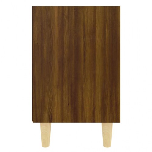 Sengebord med træben 40 x 30 x 50 cm - brun egetræ