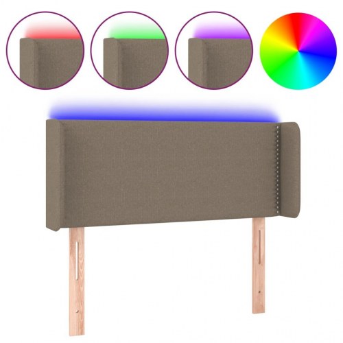 Sengegavl med LED-lys 93 x 16 x 78/88 cm - gråbrun