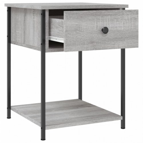Sengebord 44x45x58 cm konstrueret træ grå sonoma-eg