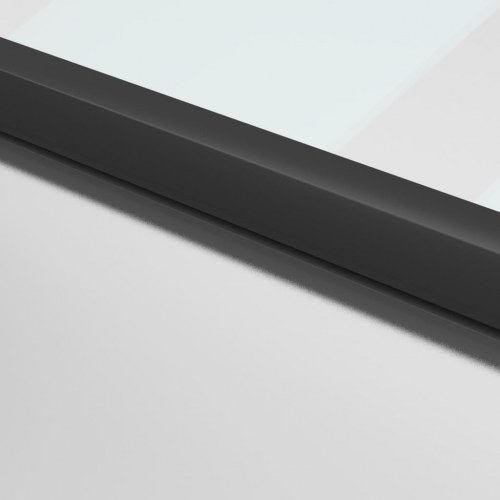 Glasdør 102,5×201,5 cm - hærdet glas og sort aluminium