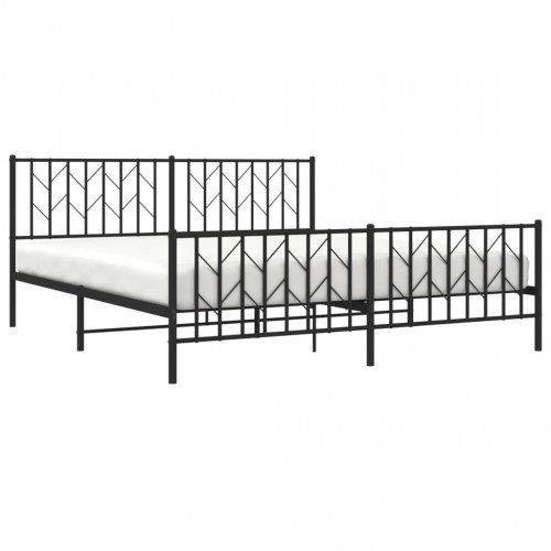 Sengeramme uden madras med fodgærde 180x200 cm sort