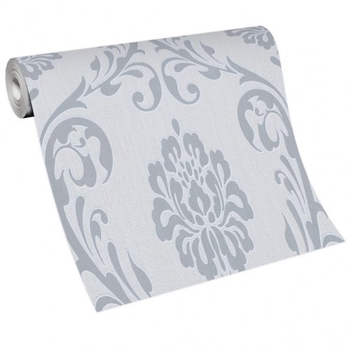 Tapetruller uvævet 4 stk. ornament 0,53x10 m hvid
