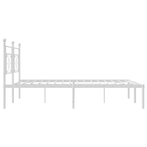 Sengeramme med sengegavl 193×203 cm - metal, hvid