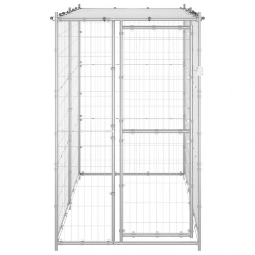 Udendørs hundebur med tag i galvaniseret stål - 110 × 220 × 180 cm