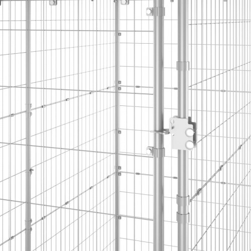 Udendørs hundebur med tag i galvaniseret stål - 110 × 220 × 180 cm
