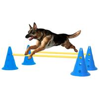 Forhindringsbanesæt til hunde blå og gul
