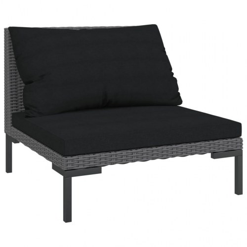 Moduler til havesofa 2 stk. med hynder halvrundt polyrattan