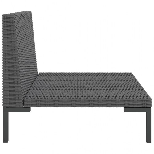 Moduler til havesofa 2 stk. med hynder halvrundt polyrattan