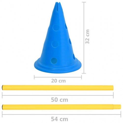 Forhindringsbanesæt til hunde blå og gul