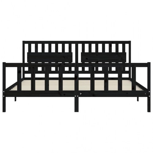 Sengeramme med sengegavl 200 x 200 cm - sort