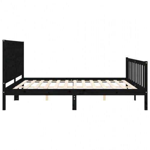 Sengeramme med sengegavl 200 x 200 cm - sort