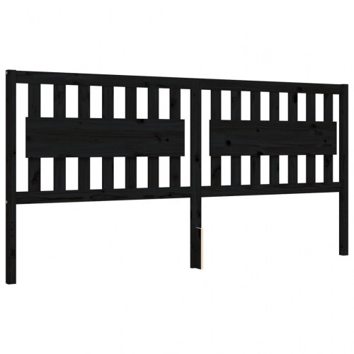 Sengeramme med sengegavl 200 x 200 cm - sort