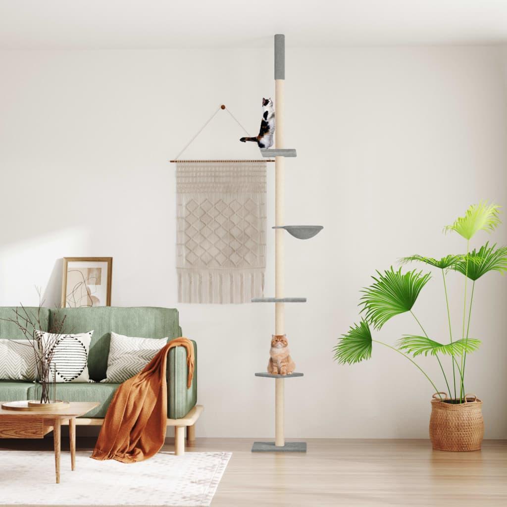 Kradsetræ fra gulv til loft 263,5-289,5 cm lysegrå