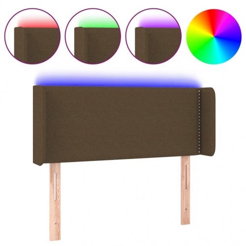 Sengegavl med LED-lys 103 x 16 x 78/88 cm - mørkebrun