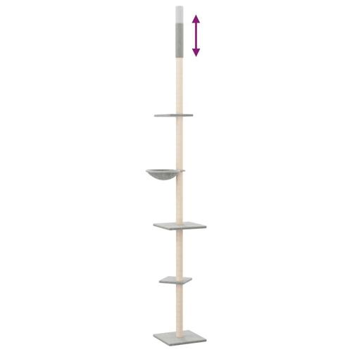 Kradsetræ fra gulv til loft 263,5-289,5 cm lysegrå
