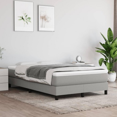 Kontinentalseng med madras 120×190 cm - stof, lysegrå