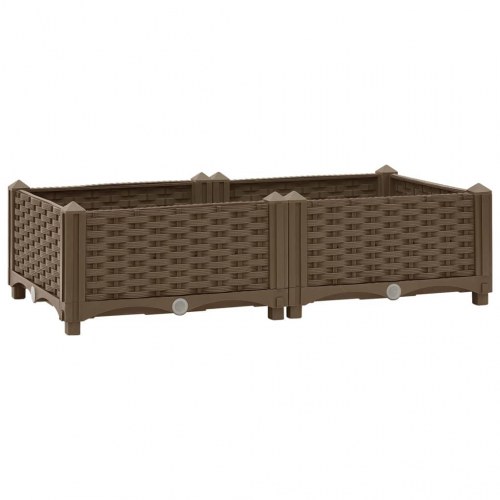 Højbed 80×40×23 cm - brun polypropylen plantekasse