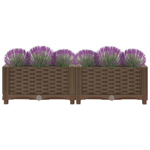 Højbed 80×40×23 cm - brun polypropylen plantekasse