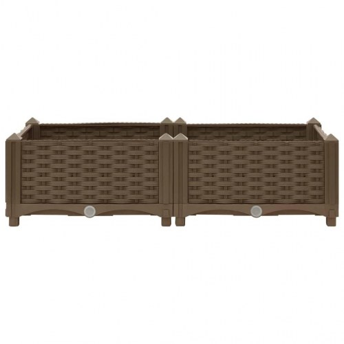 Højbed 80×40×23 cm - brun polypropylen plantekasse