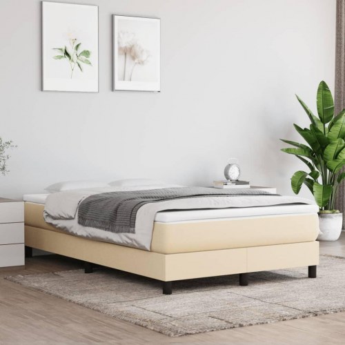 Kontinentalseng med madras 120×190 cm - stof, cremefarvet