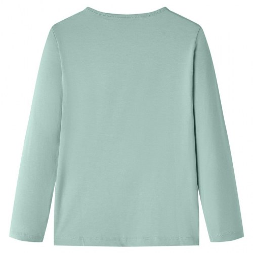 Langærmet T-shirt til børn str. 128 - mintgrøn