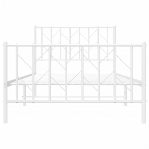 Sengeramme med sengegavl og fodgærde 100 x 200 cm - hvid