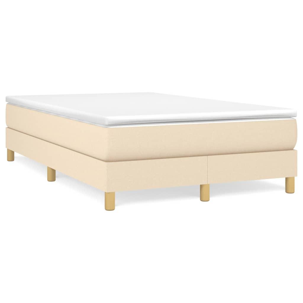 Kontinentalseng med madras 120×190 cm - stof, cremefarvet