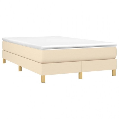 Kontinentalseng med madras 120×190 cm - stof, cremefarvet