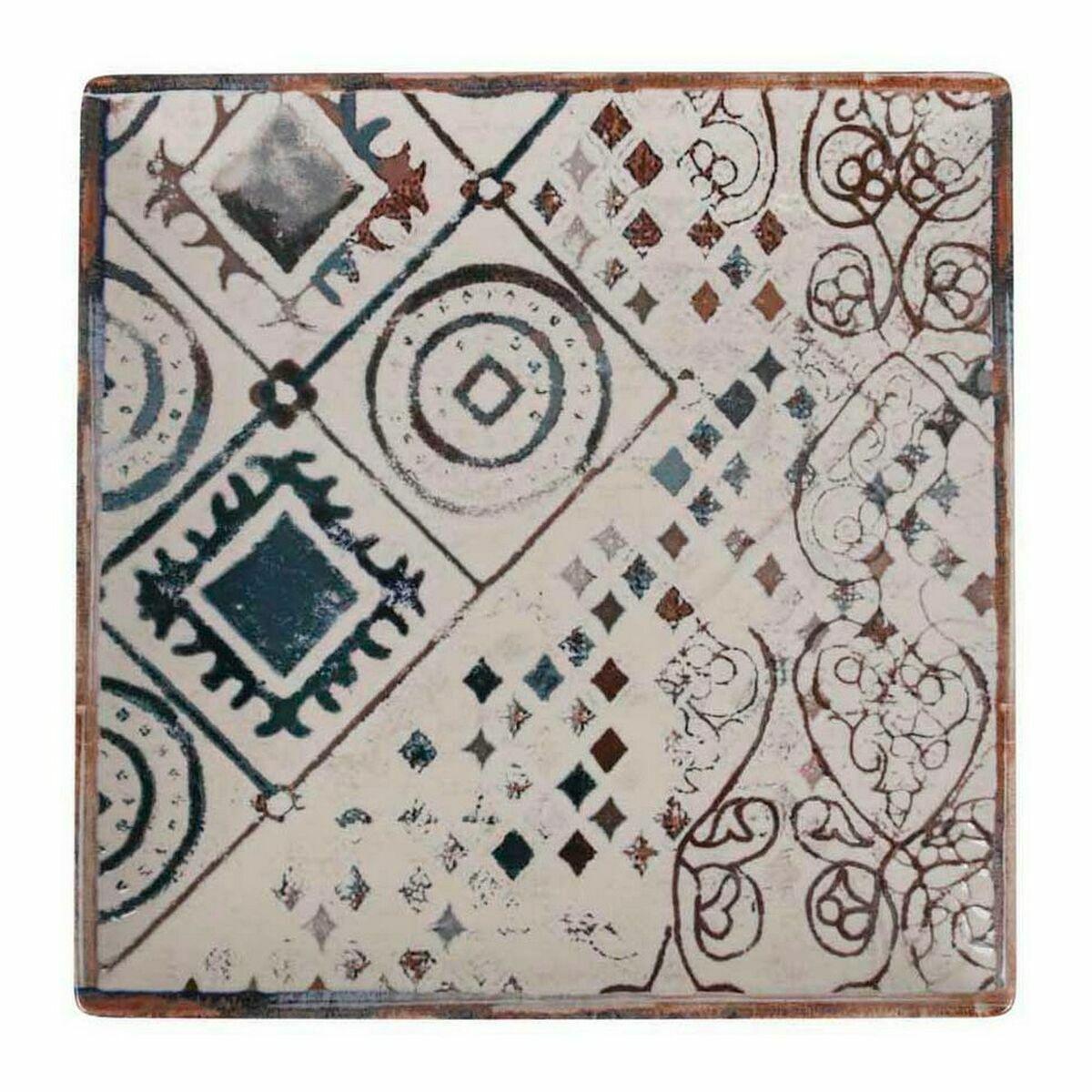 Flad Plade Grecia Porcelæn 24 x 24 x 2 cm