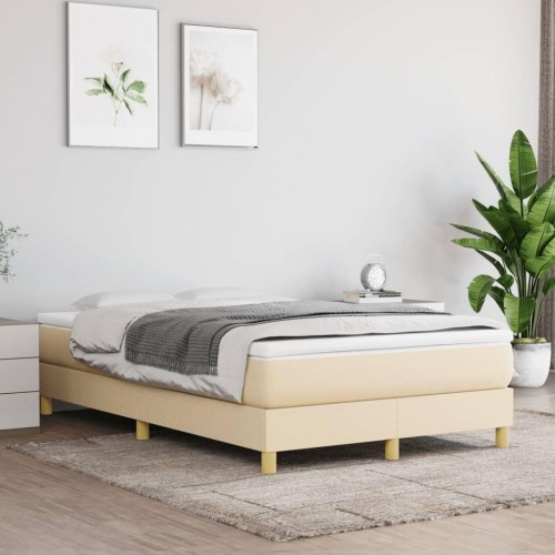 Kontinentalseng med madras 120×190 cm - stof, cremefarvet