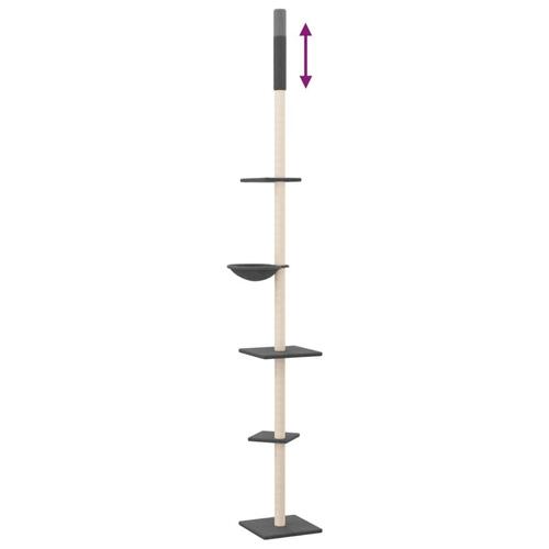Kradsetræ fra gulv til loft 263,5-289,5 cm mørkegrå
