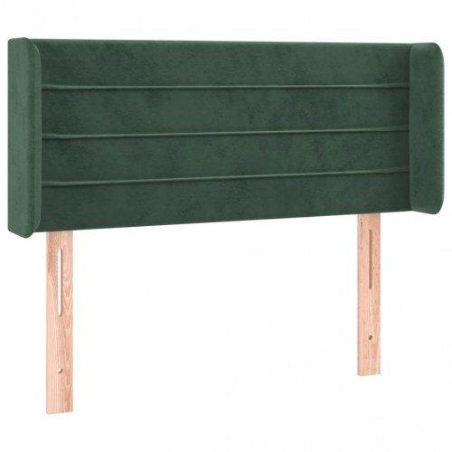 Sengegavl med kanter i fløjl 83 x 16 x 78/88 cm - mørkegrøn