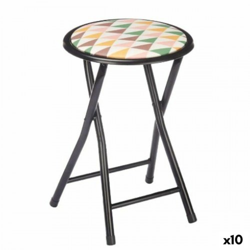 Sammenklappelig skammel - Geometric, sort, 30 × 30 × 45 cm (10 stk.)