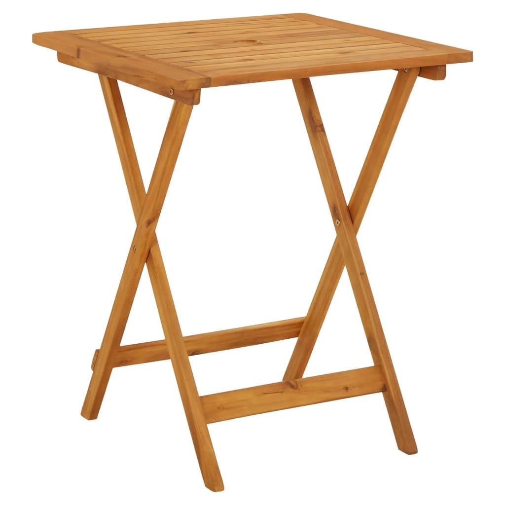 Foldbart havebord 60x60x75 cm massivt akacietræ