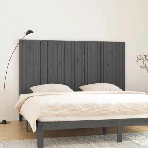 Sengegavl i massivt fyrretræ 204 x 3 x 110 cm - grå
