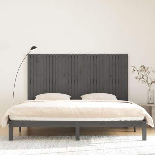 Sengegavl i massivt fyrretræ 204 x 3 x 110 cm - grå