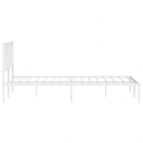Sengeramme med sengegavl 193×203 cm - metal, hvid