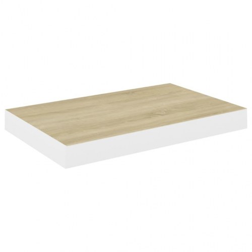 Væghylder 2 stk. 40×23×3,8 cm - MDF i egetræslook og hvid
