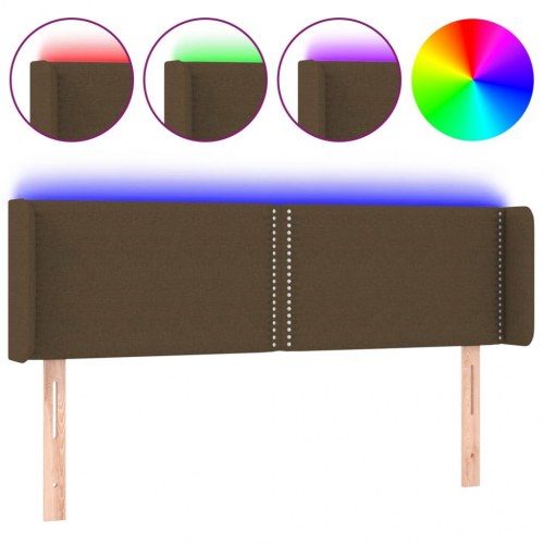 Sengegavl med LED-lys 147 x 16 x 78/88 cm - mørkebrun
