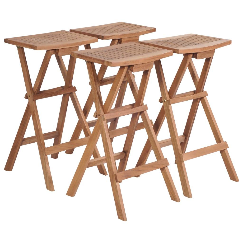 Foldbare Barstole 4 Stk. Massivt Teaktræ
