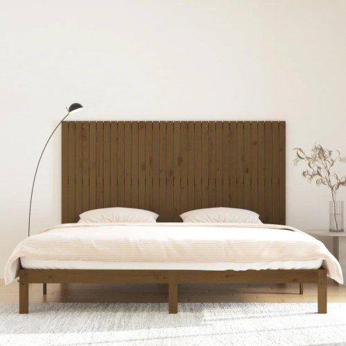 Sengegavl 204 x 3 x 110 cm i massivt fyrretræ - gyldenbrun