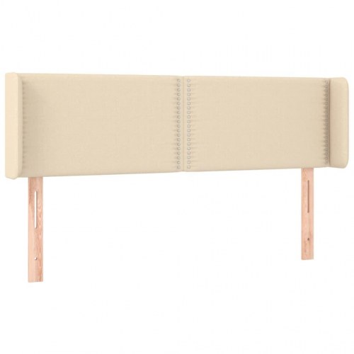 Sengegavl med LED-lys - cremefarvet, 147 x 16 x 78/88 cm
