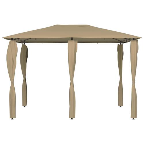 Med stolpeovertræk 3x4x2,6 m 160 g/m² gråbrun
