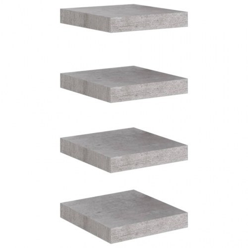 Væghylder - 4 stk. 23 × 23,5 × 3,8 cm i MDF, betongrå